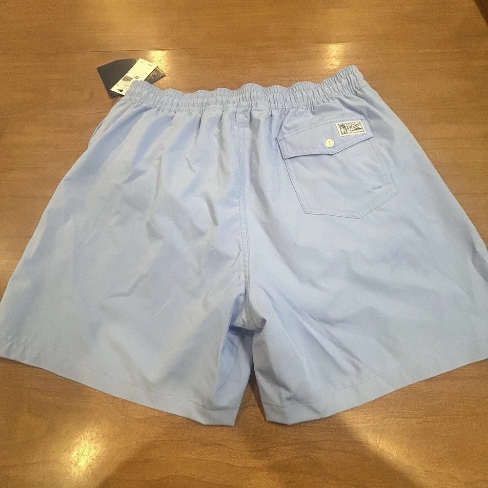 Polo Ralph Lauren Shorts Mens L Blue Swim Trunks Lined Drawstring Pockets NWT